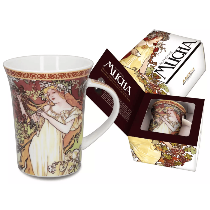 Kubek Alfons Mucha Wiosna CARMANI – porcelana artystyczna 350 ml