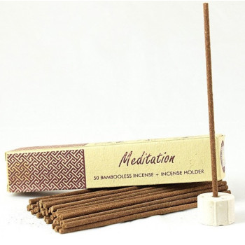 Kadzidełka MEDITATION 50 szt. + stojak – naturalne bezbambusowe