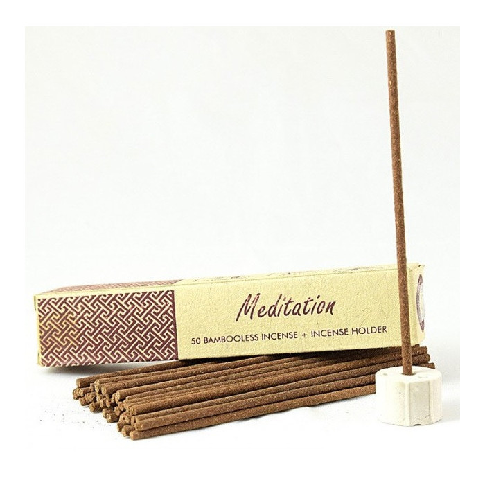 Kadzidełka MEDITATION 50 szt. + stojak – naturalne bezbambusowe