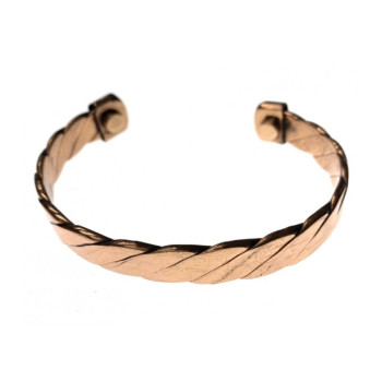 Bransoletka miedziana magnetyczna Plecionka gładka – regulowana