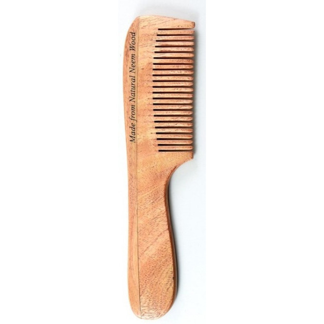 Grzebień z drewna neem – naturalny, rozmiar D | Eco-friendly