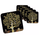 Komplet 6 podkładek korkowych DRZEWO ŻYCIA Gustav Klimt CARMANI 10.5x10.5 cm