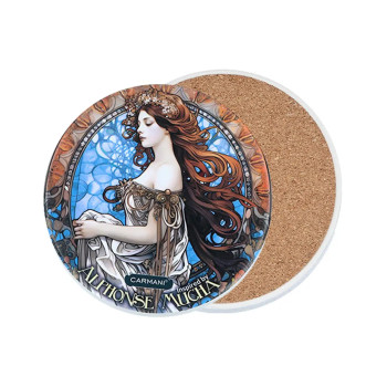 Podkładka ceramiczna „Niebieska Muza” – inspirowana Alfons Mucha | CARMANI