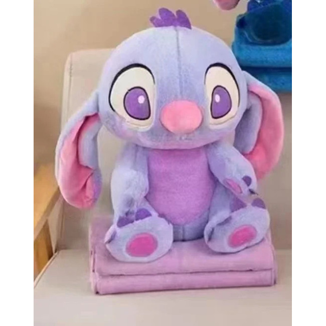 Stitch granatowy maskotka z kocem 100x160 cm z mikrofibry