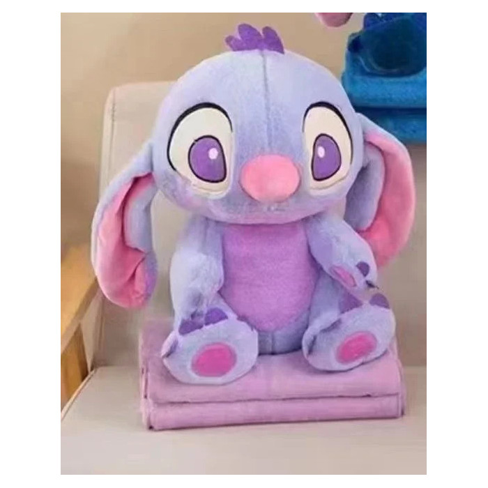 Stitch granatowy maskotka z kocem 100x160 cm z mikrofibry