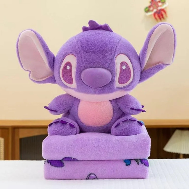 Stitch granatowy maskotka z kocem 100x160 cm z mikrofibry