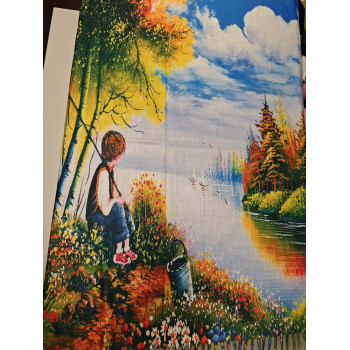 Szal Jesienna Sceneria 180×70 – szalik z malarskim jesiennym pejzażem