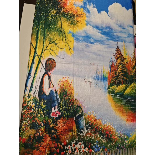 Szal Jesienna Sceneria 180×70 – szalik z malarskim jesiennym pejzażem