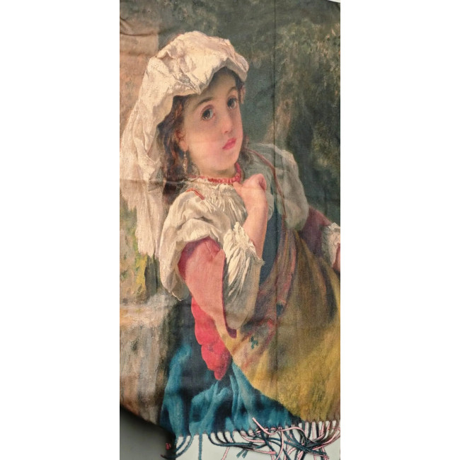 Szal Portrait Classic 180×70 – artystyczny nadruk w stylu malarstwa XIX w.