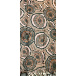 Szal Mineral Pattern 200×70 – wiskoza/wełna, wzór agatu z frędzlami