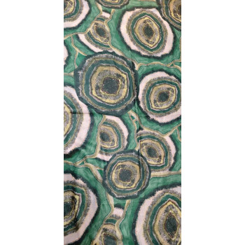 Szal Mineral Green 200×70 – bawełna i wiskoza, wzór minerałów