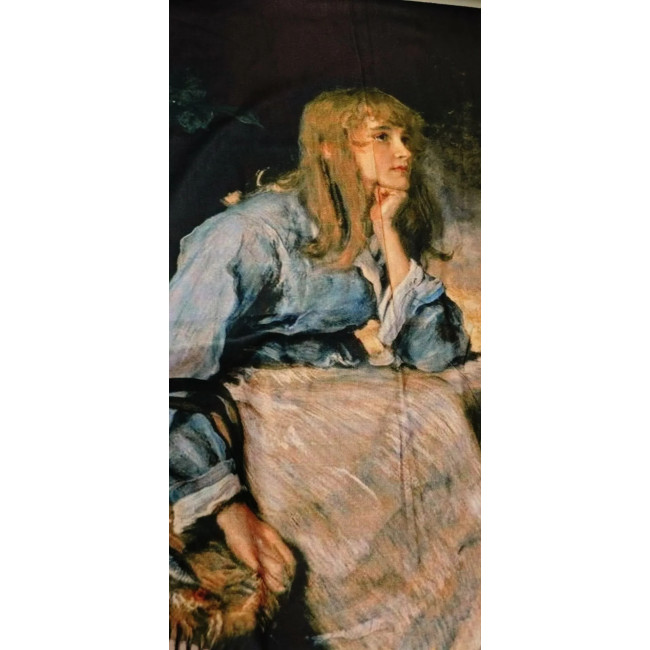 Artystyczny szal z portretem 200×70 cm | wiskoza bawełna