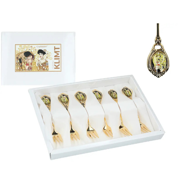 Widelczyki Gustav Klimt Pocałunek – komplet 6 szt. | CARMANI