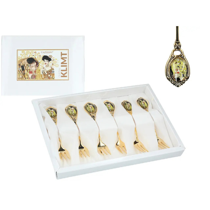 Widelczyki Gustav Klimt Pocałunek – komplet 6 szt. | CARMANI