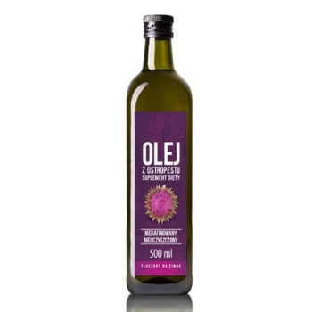 Olej z ostropestu 500 ml – Vitafarm | Szklana butelka