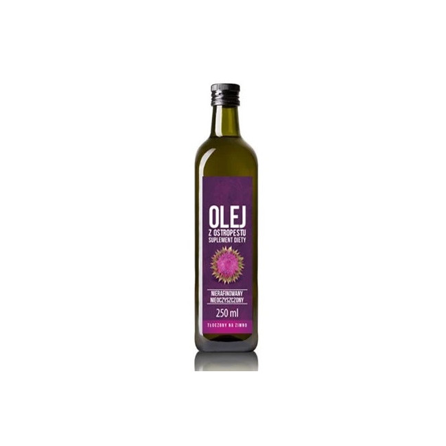 Olej z ostropestu 500 ml – Vitafarm | Szklana butelka