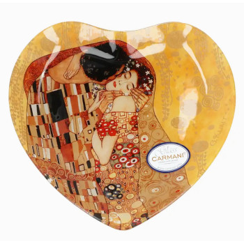 Talerz serce Klimt Pocałunek Carmani dekoracyjny 24,5 cm