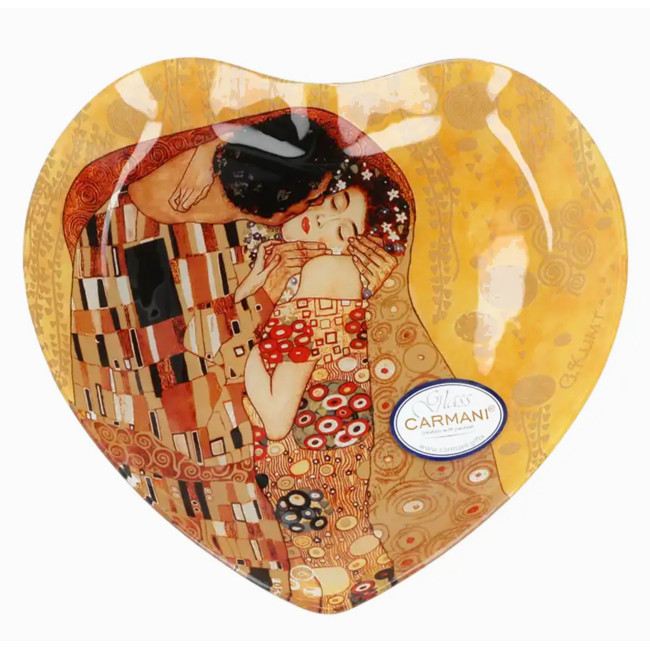 Talerz serce Klimt Pocałunek Carmani dekoracyjny 24,5 cm