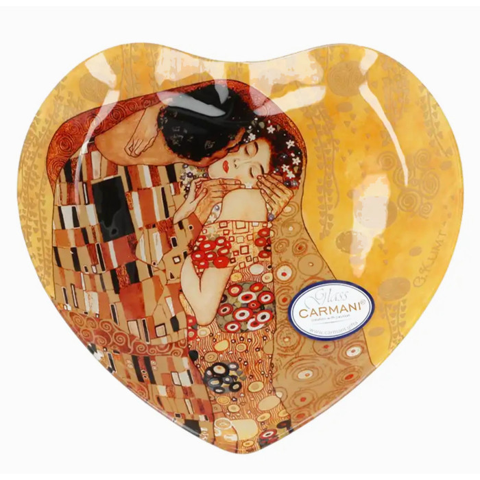 Talerz serce Klimt Pocałunek Carmani dekoracyjny 24,5 cm