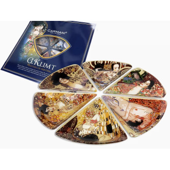 Talerz dekoracyjny Klimt Carmani 6 elementów zestaw 39 cm