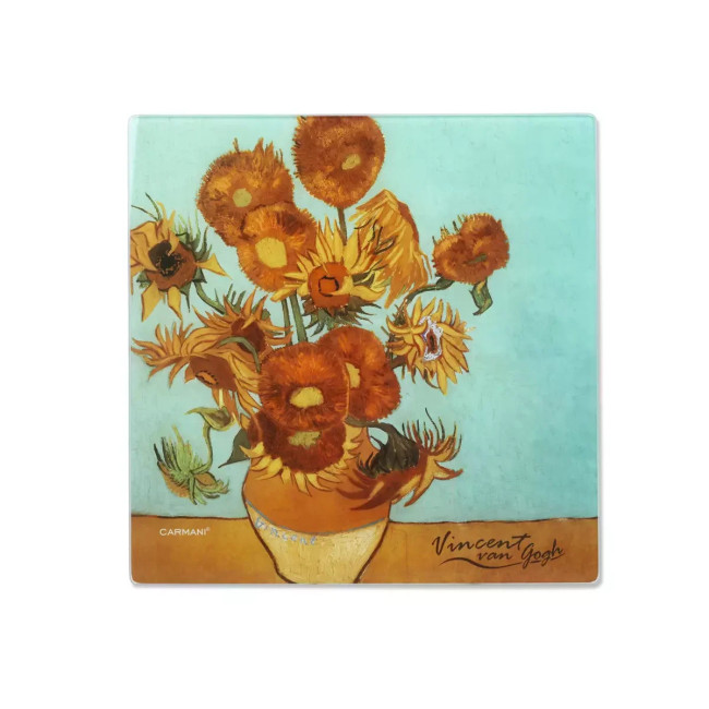 Deska szklana Van Gogh Słoneczniki 30x30 cm CARMANI