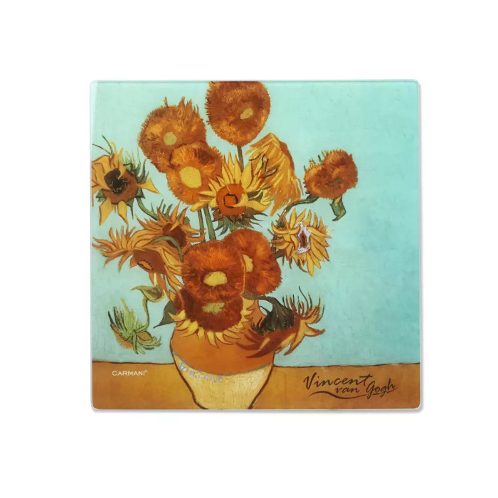 Deska szklana Van Gogh Słoneczniki 30x30 cm CARMANI