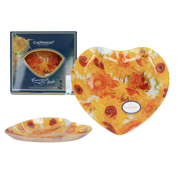 Talerz serce Van Gogh Słoneczniki 19 cm CARMANI