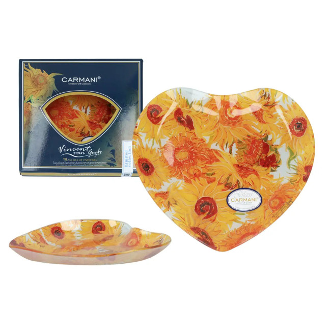 Talerz serce Van Gogh Słoneczniki 19 cm CARMANI