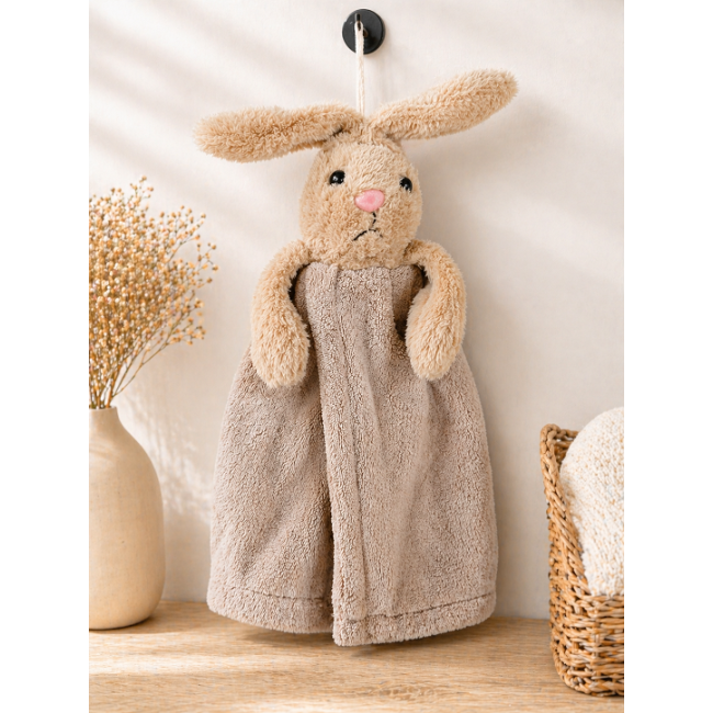 Ręcznik wiszący zajączek beżowy 40 cm do łazienki