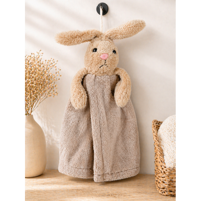 Ręcznik wiszący zajączek beżowy 40 cm do łazienki