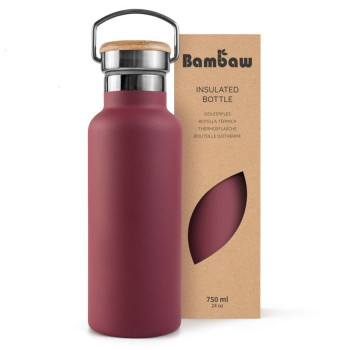 Butelka Bambaw 750 ml stalowa ZERO WASTE Red Berry
