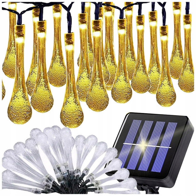 Lampki solarne LED girlanda sople taras balkon 20 LED
