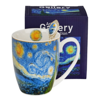 Kubek Gwiaździsta Noc Van Gogh DUO z łyżeczką 360 ml 2
