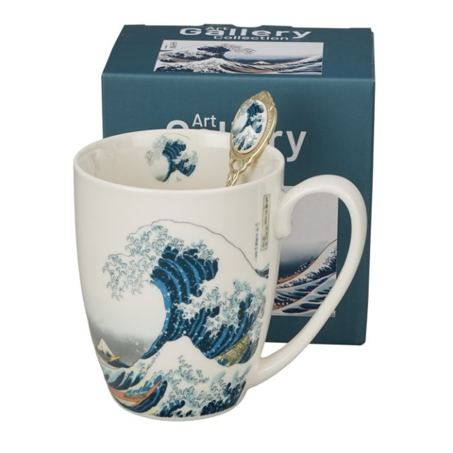 Kubek Wielka Fala Hokusai DUO z łyżeczką 360 ml