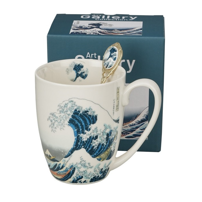 Kubek Wielka Fala Hokusai DUO z łyżeczką 360 ml