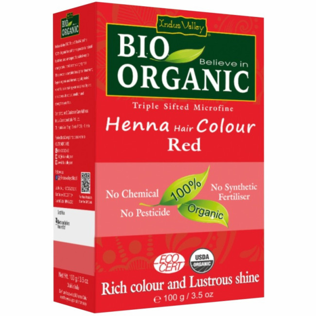 Naturalna Henna Czerwona Indus Valley ECOCERT 100 g