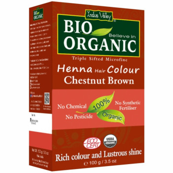 Naturalna Henna Kasztanowy Brąz Indus Valley ECOCERT 100 g
