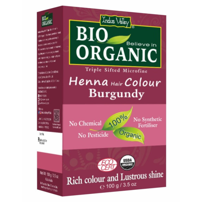 Naturalna Henna Burgund Indus Valley ECOCERT 100 g