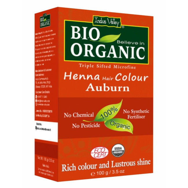 Naturalna Henna Kasztanowy Rudy Indus Valley ECOCERT 100 g