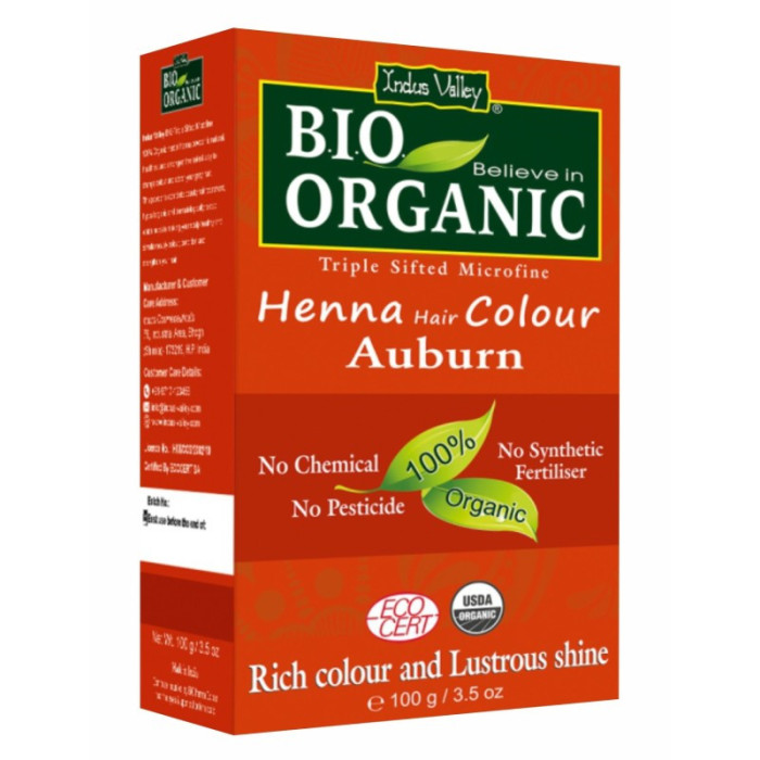 Naturalna Henna Kasztanowy Rudy Indus Valley ECOCERT 100 g