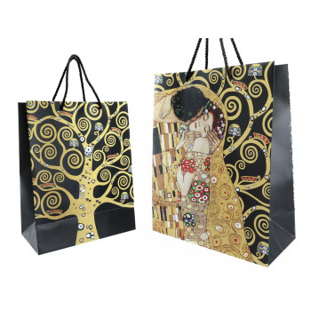 Torebka prezentowa Gustav Klimt Drzewo Życia i Pocałunek CARMANI 40 x 30 x 15 cm