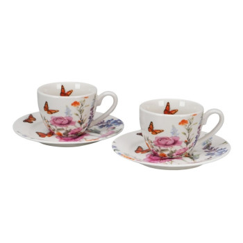 Zestaw 2 filiżanek espresso ze spodkami SUMMER DUO 2