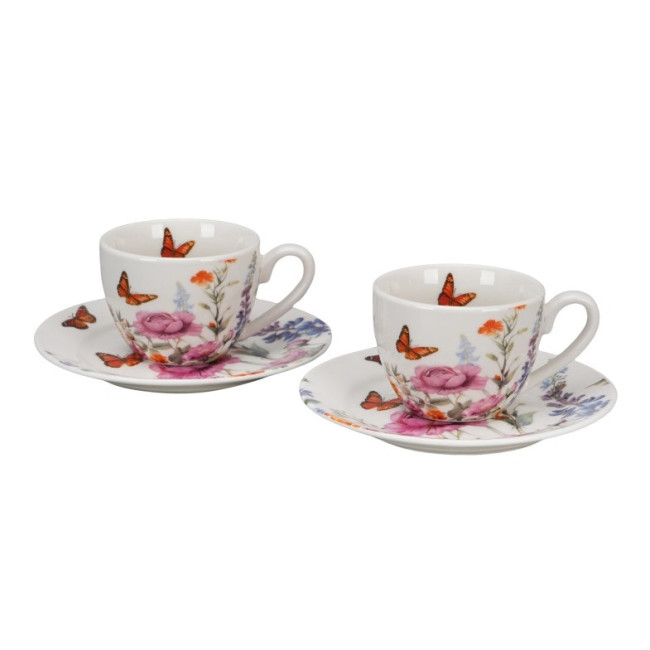 Zestaw 2 filiżanek espresso ze spodkami SUMMER DUO