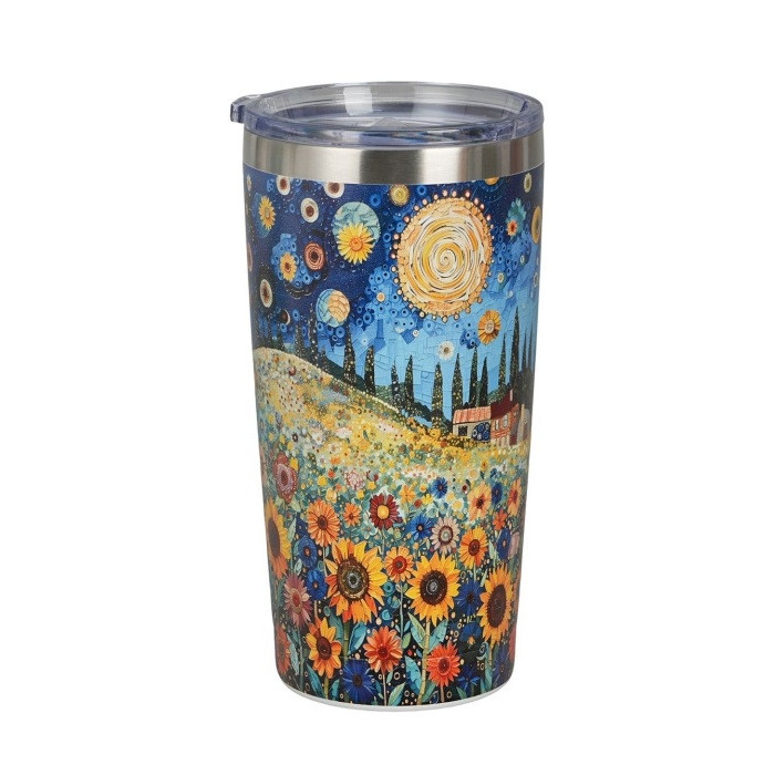 Kubek termiczny Kraina Słoneczników DUO 600 ml stal nierdzewna
