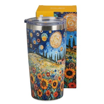 Kubek termiczny Kraina Słoneczników DUO 600 ml stal nierdzewna