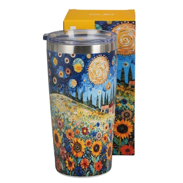 Kubek termiczny Kraina Słoneczników DUO 600 ml stal nierdzewna