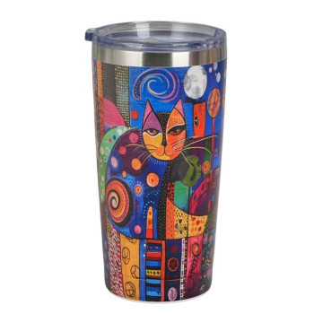 Kubek termiczny Artystyczny Kot DUO 600 ml stal nierdzewna 2