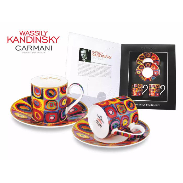 Filiżanki espresso ze spodkami Kandinsky 2x100 ml CARMANI