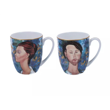 Komplet 2 kubków Modigliani Lunia Czechowska i Leopold Zborowski CARMANI 2