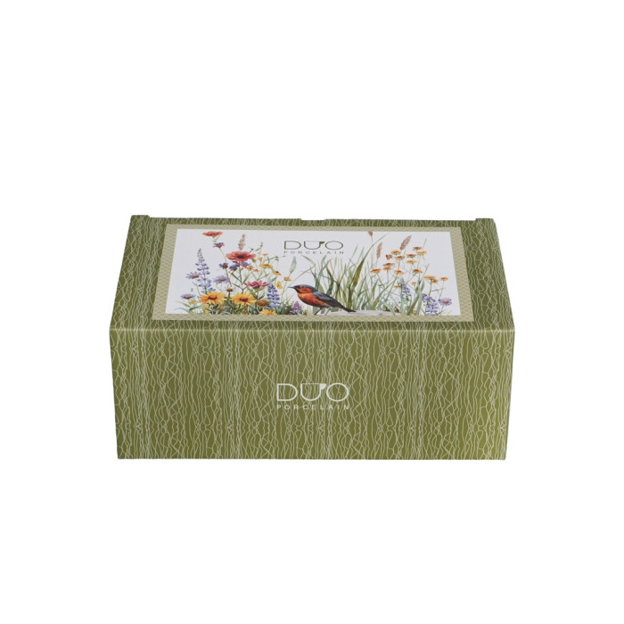 Filiżanka z talerzykiem Rudzik DUO 450 ml porcelana New Bone China